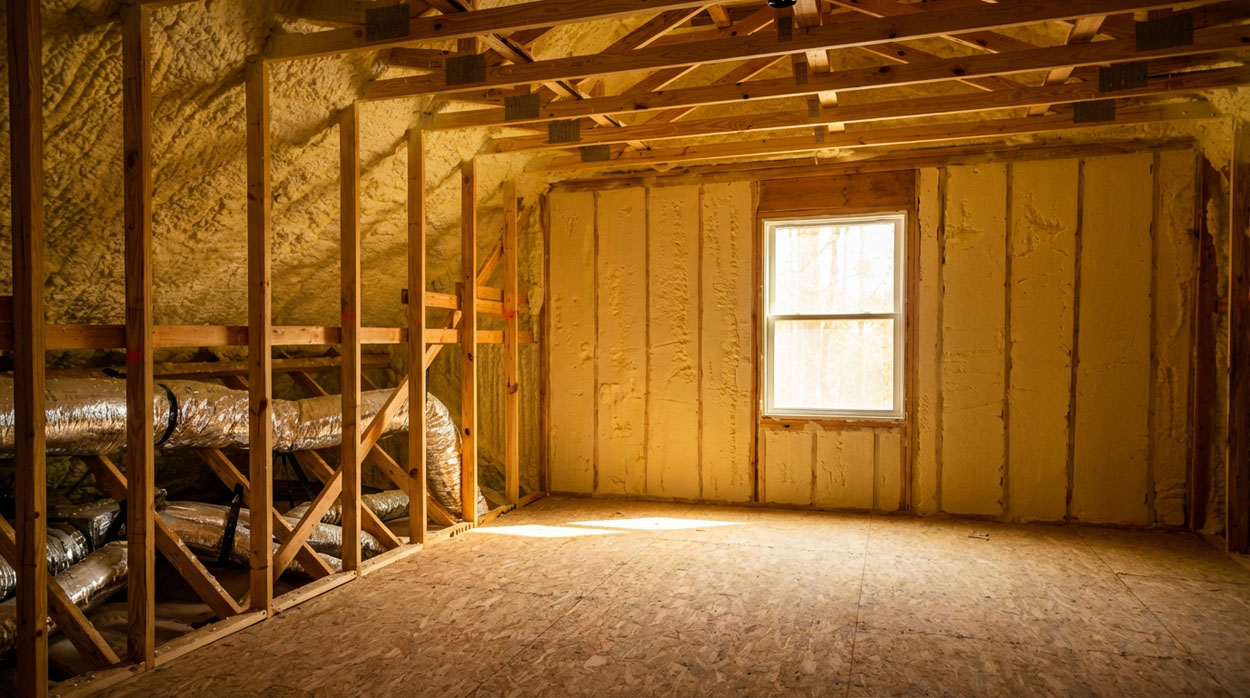Denver attic spray foam insulation — close-up