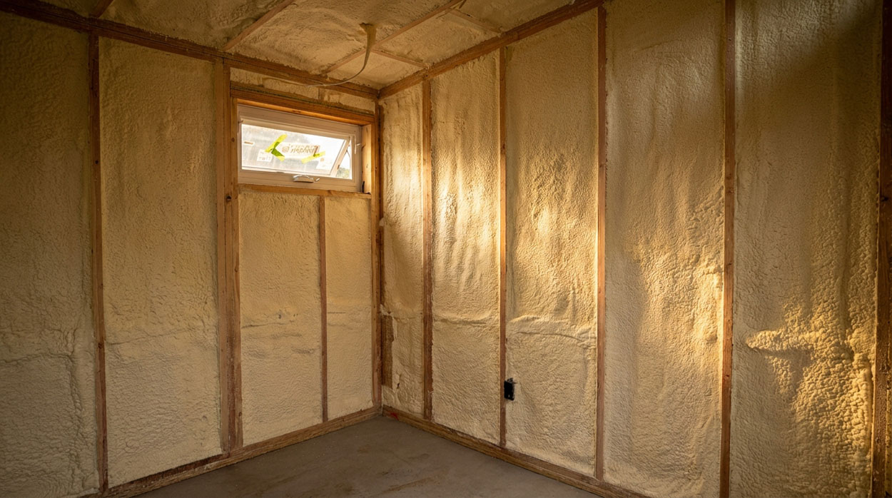 Spray foam wall insulation — cavity fill